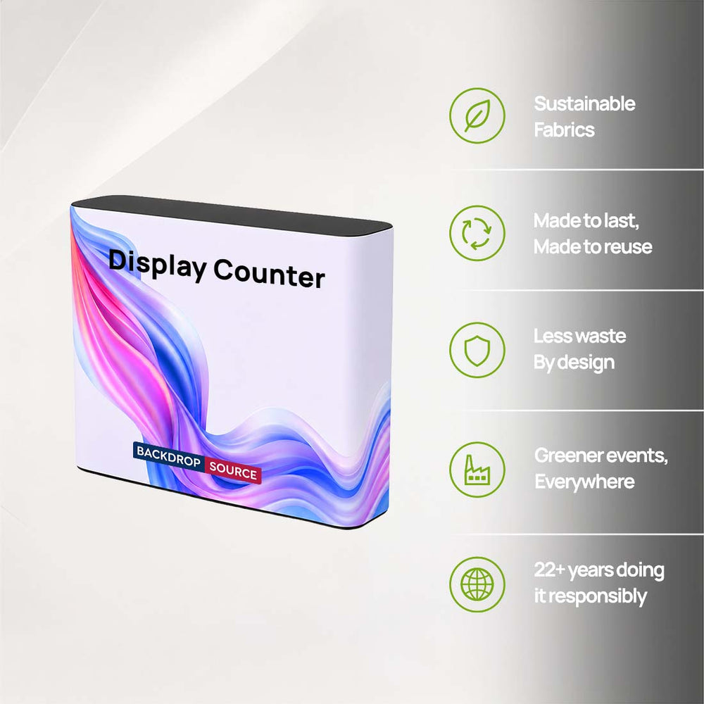 Backlit Premium Fabric Counter Display – 3ft/4ft/6ft W