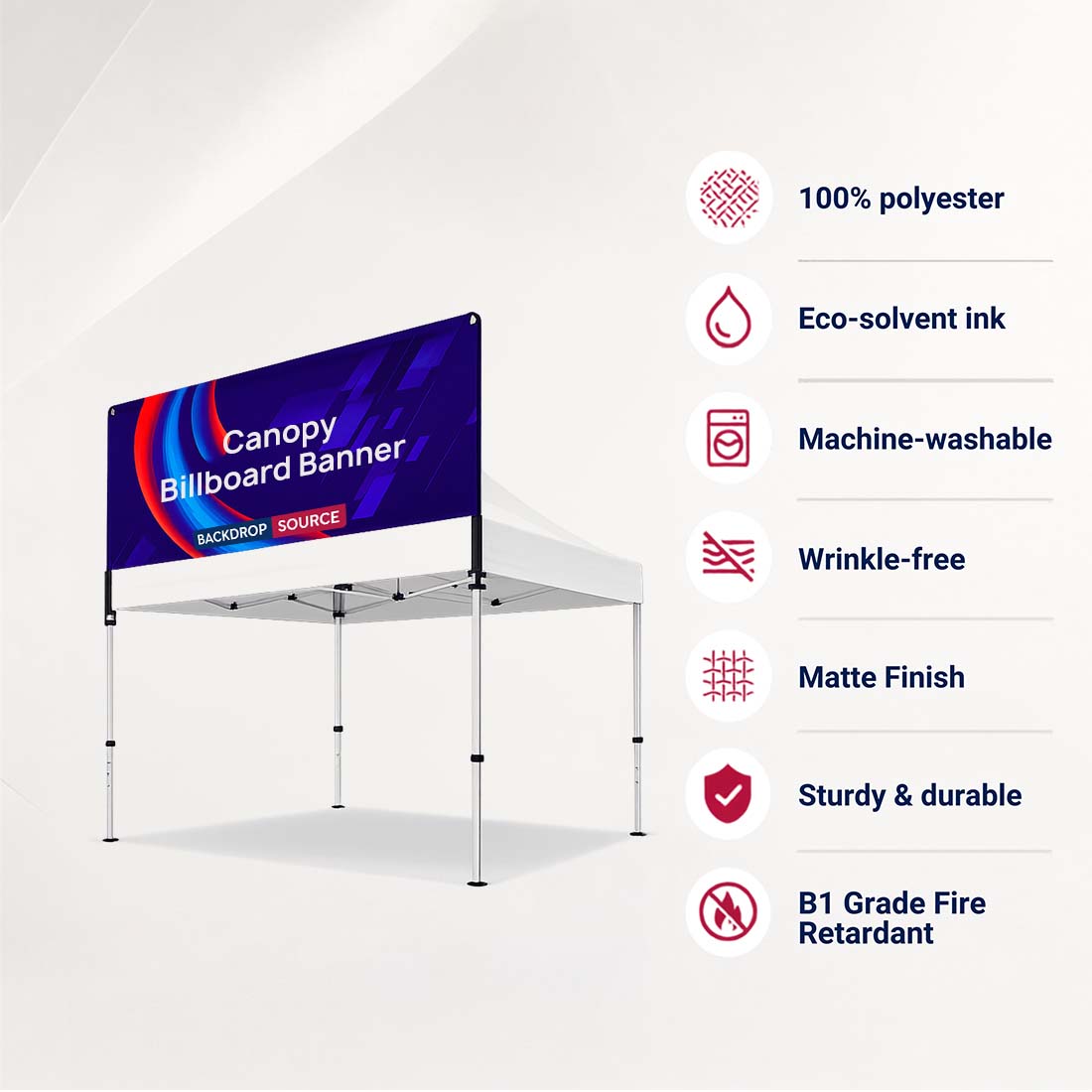 Tente-canopée - Bannière publicitaire 