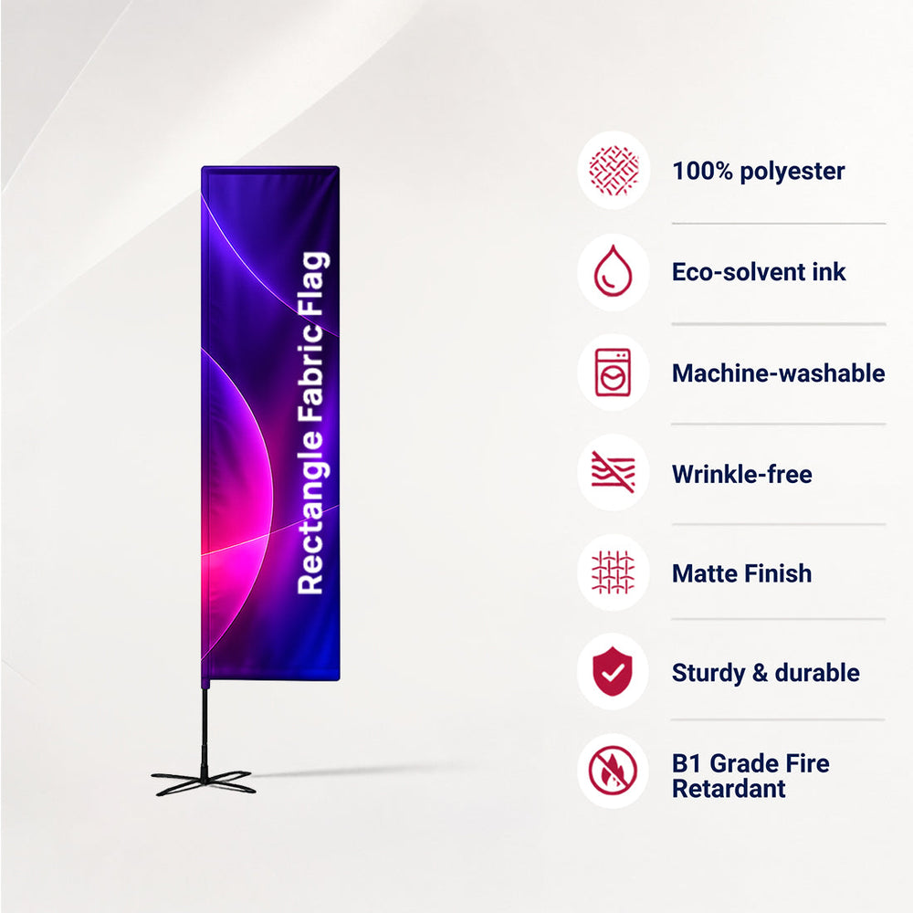 Duplex Printing Rectangle Flag with Uni-Fit Pole