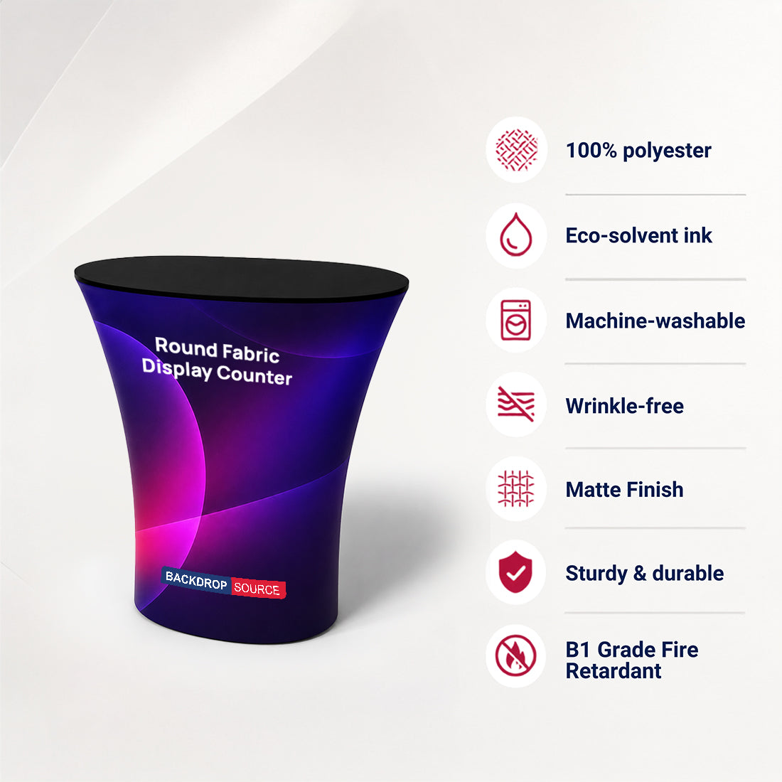 Round Fabric Display Counter (For Podium & Booth Exhibitions)