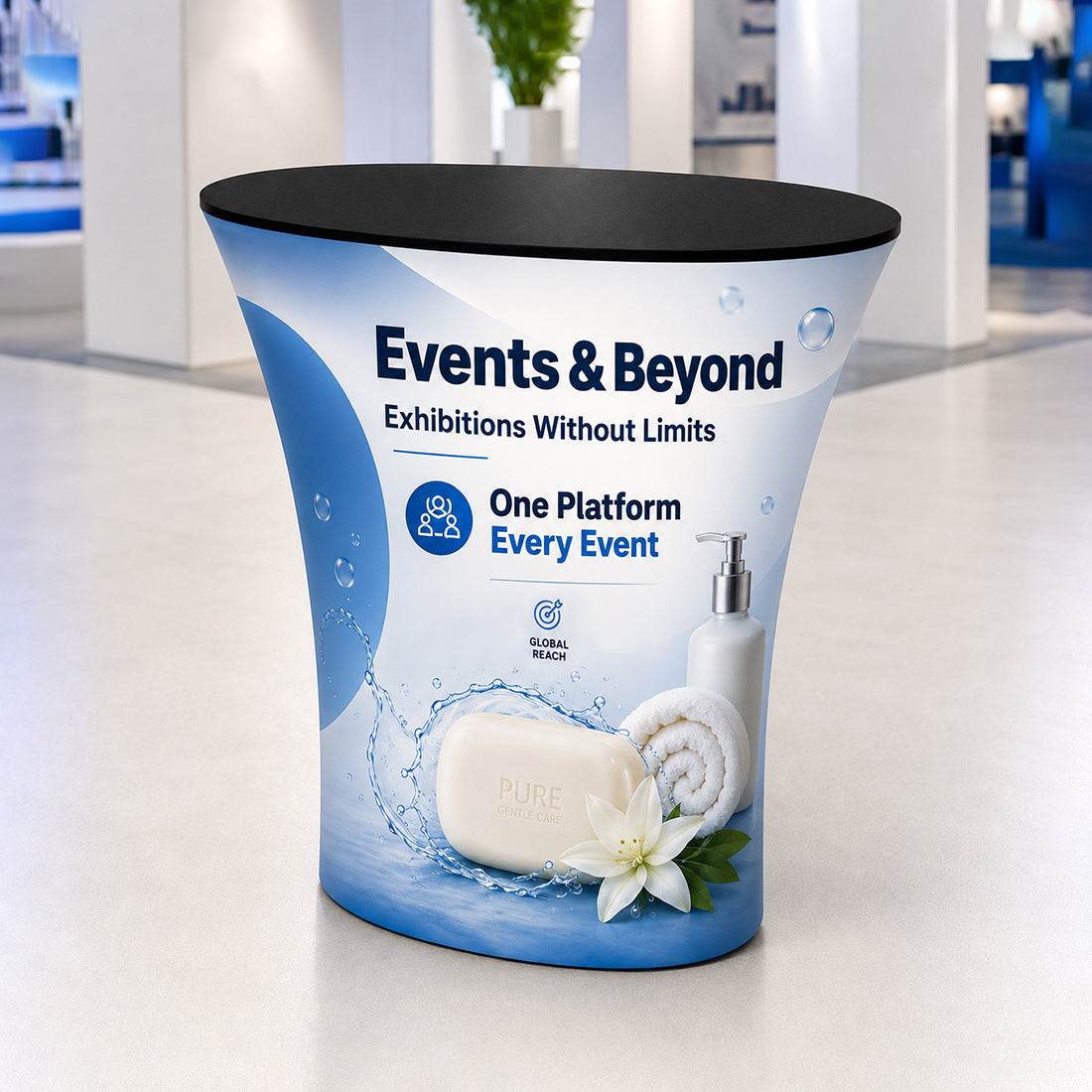 Round Fabric Display Counter (For Podium & Booth Exhibitions)