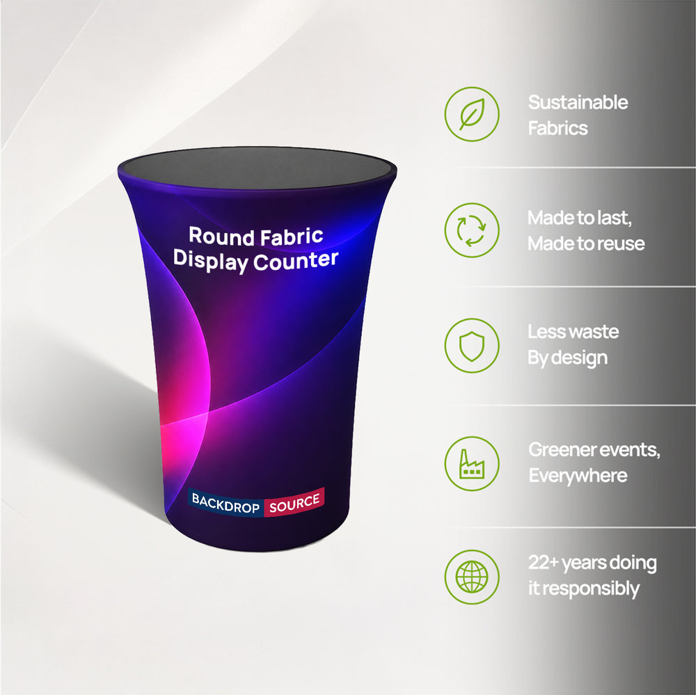 Round Fabric Display Counter (For Podium & Booth Exhibitions)