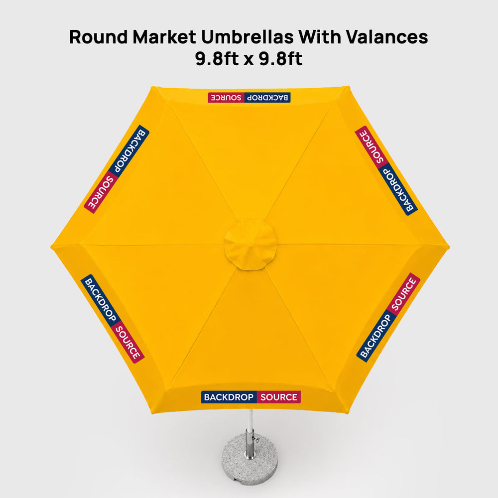 Round Market Umbrellas With Valances – 9.8ft x 9.8ft