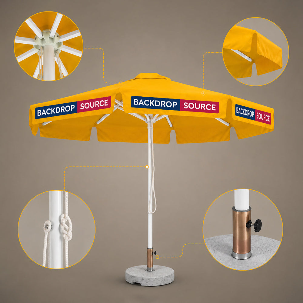 Round Market Umbrellas With Valances – 9.8ft x 9.8ft