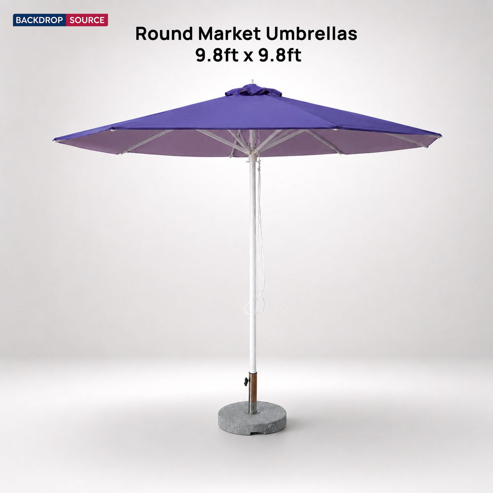 Round Market Umbrellas – 9.8ft x 9.8ft