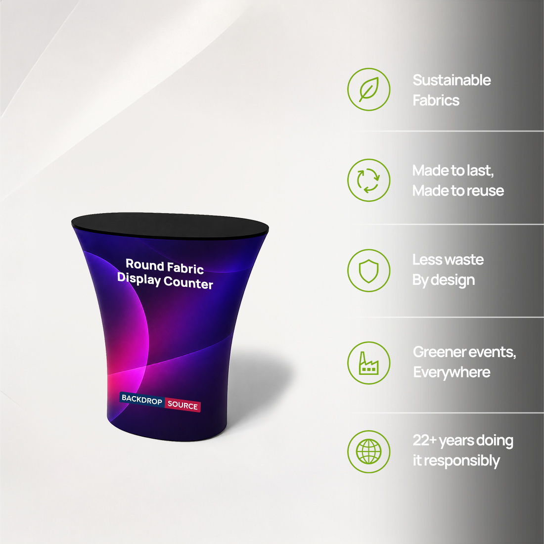 Round Fabric Display Counter (For Podium & Booth Exhibitions)