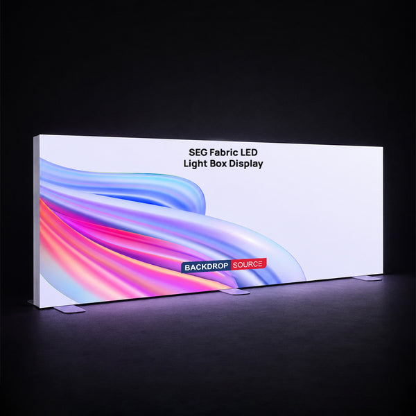 Caisson lumineux LED en tissu SEG - 5 m (largeur) x 2,5 m (hauteur) 