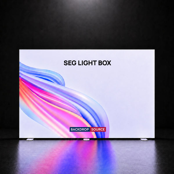 Caisson lumineux LED en tissu SEG - Largeur : 3 m 