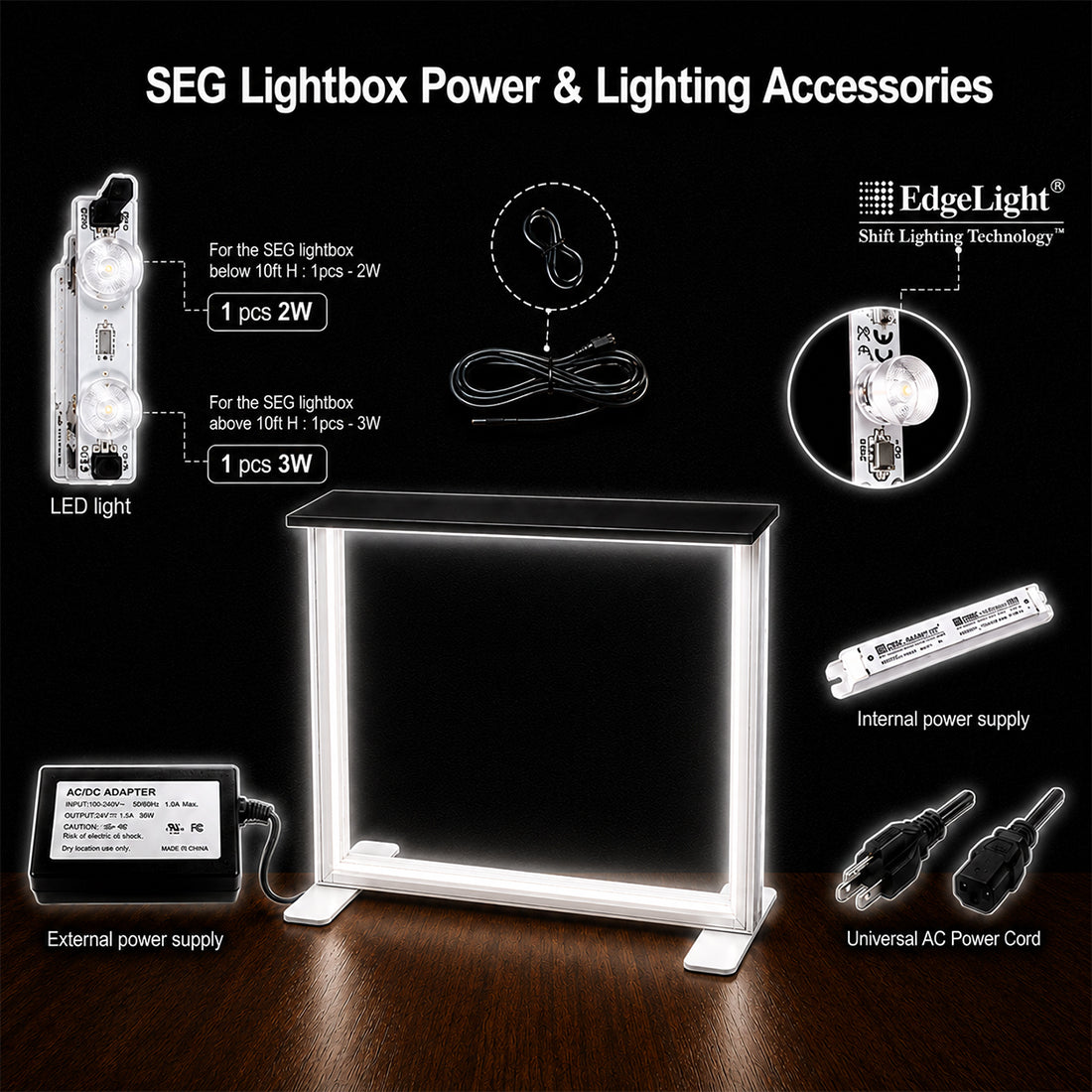 SEG Fabric Light Box Display Counter – 3.3ft Height