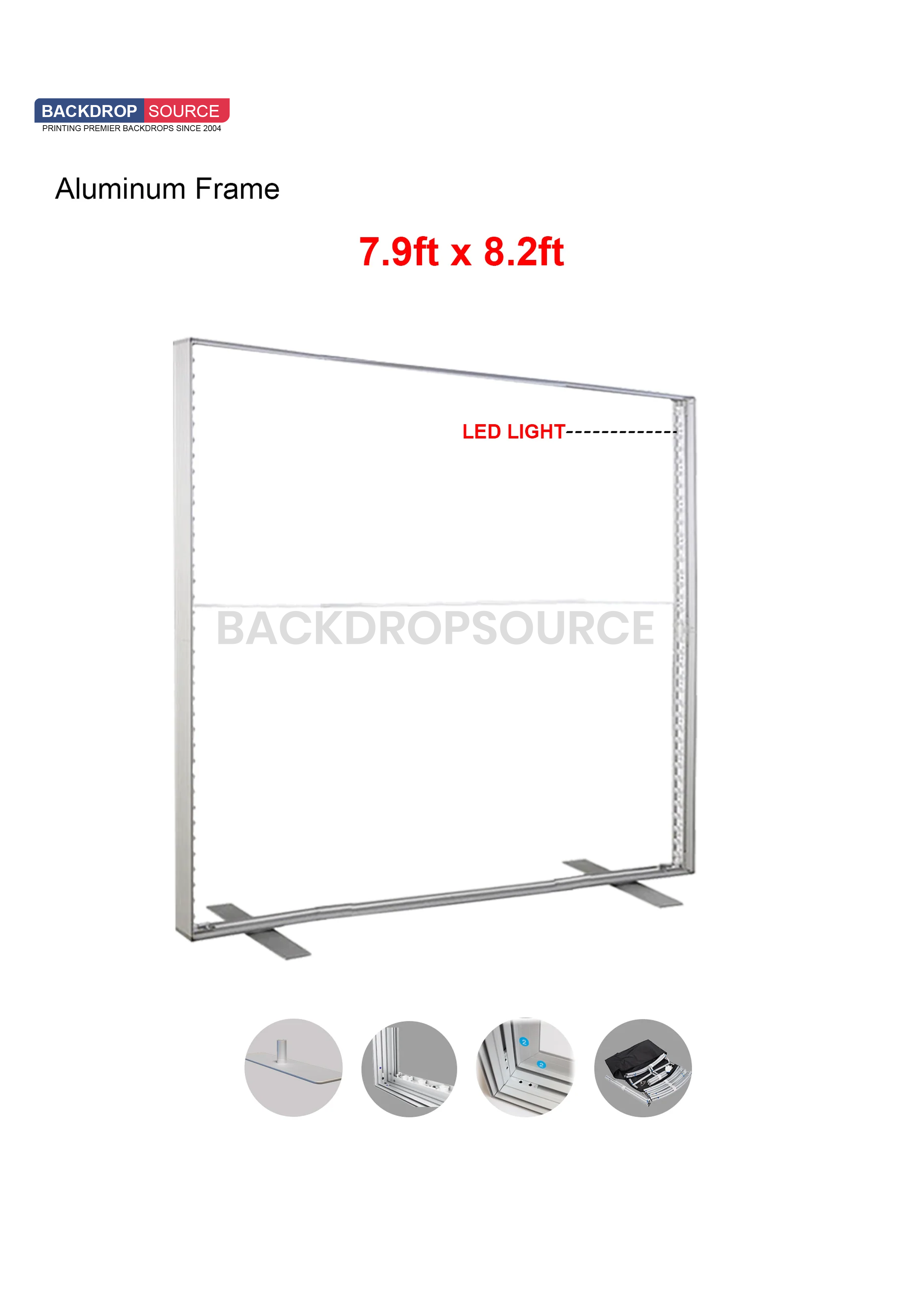 SEG Frameless Fabric LED Light Box Display - 7.9ft W  x8.2ft H