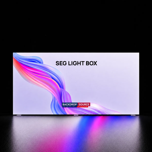 Caisson lumineux LED en tissu SEG - 6 m de large 