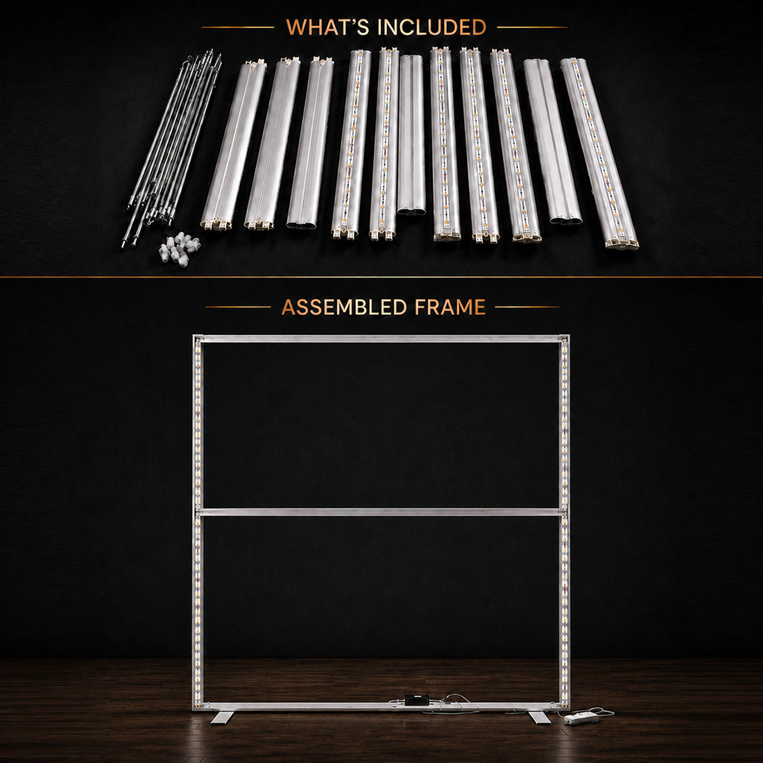 Caisson lumineux LED en tissu SEG - 2,5 m de largeur x 2,5 m de hauteur 