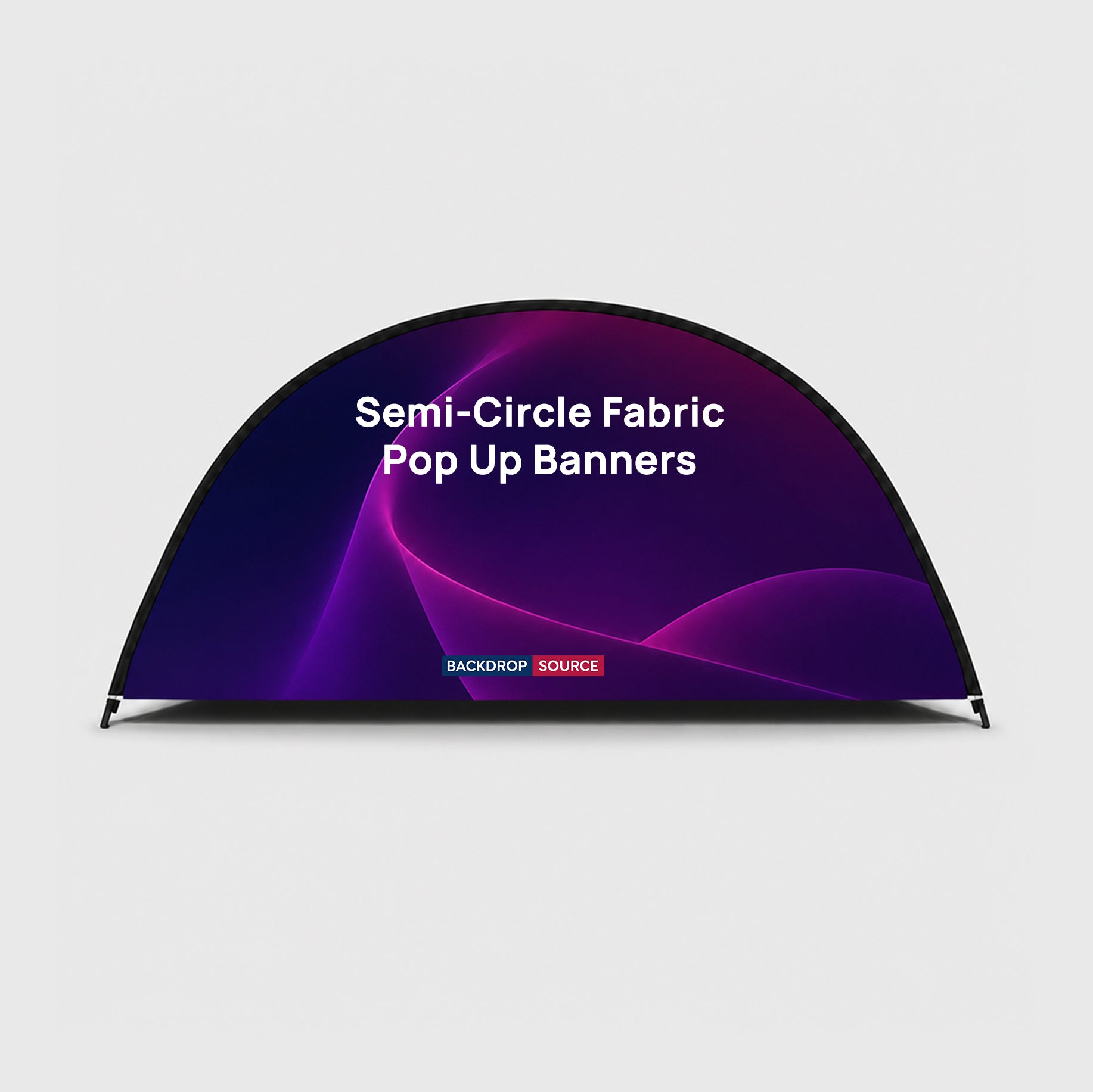 Bannières dépliables demi-cercle (impression recto verso) 