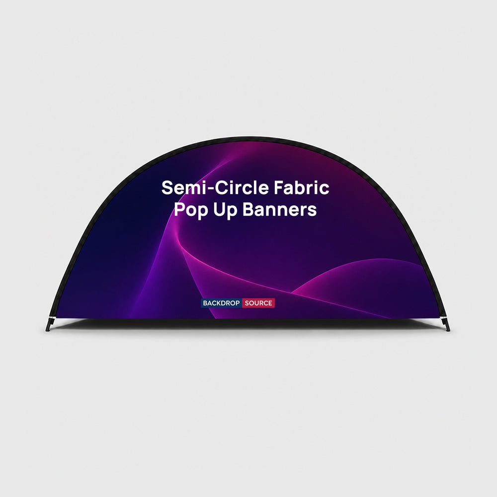 Bannières dépliables demi-cercle (impression recto verso) 