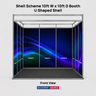 Conception graphique modulaire pour un stand de 3 m de large x 3 m de profondeur 
