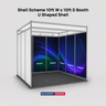 Conception graphique modulaire pour un stand de 3 m de large x 3 m de profondeur 
