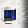 Conception graphique modulaire pour un stand de 3 m de large x 3 m de profondeur 