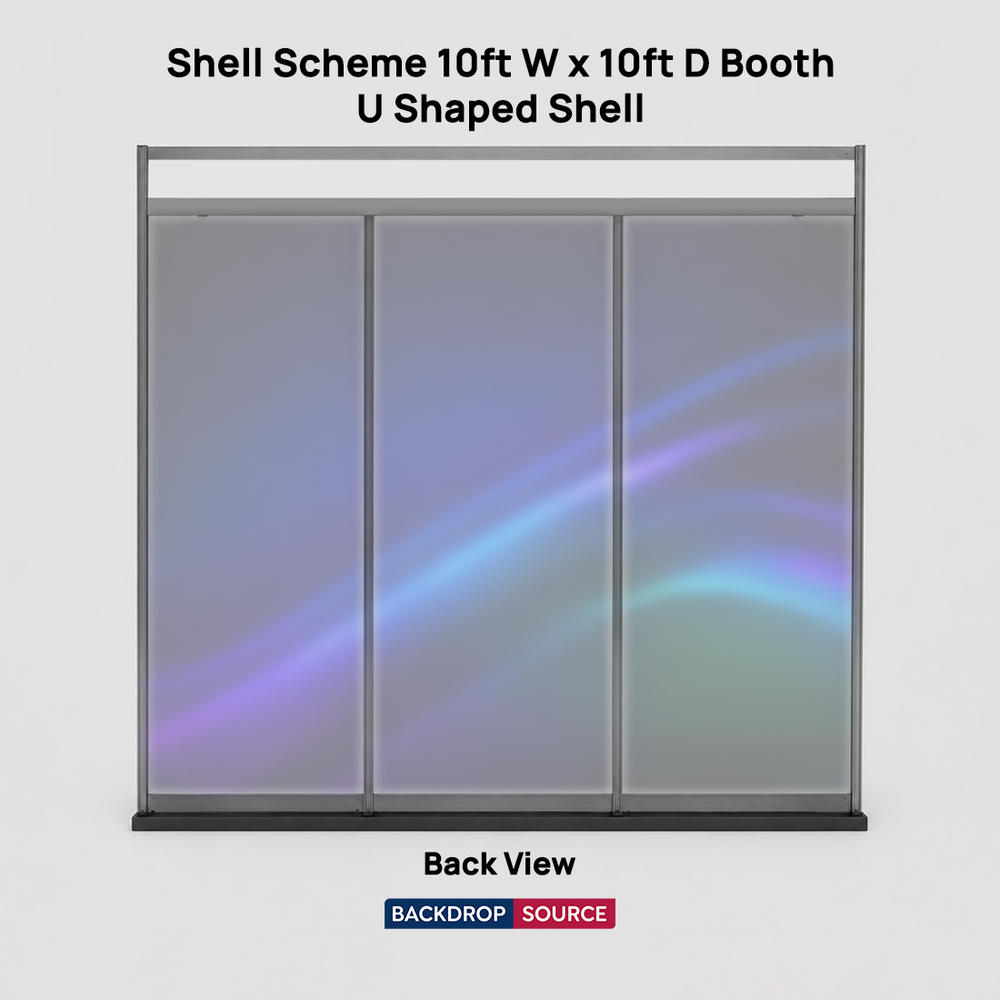 Conception graphique modulaire pour un stand de 3 m de large x 3 m de profondeur 
