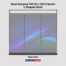 Conception graphique modulaire pour un stand de 3 m de large x 3 m de profondeur 