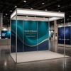 Conception graphique modulaire pour un stand de 3 m de large x 2 m de profondeur 