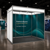 Conception graphique modulaire pour un stand de 3 m de large x 2 m de profondeur 