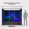 Conception graphique modulaire pour un stand de 3 m de large x 2 m de profondeur 