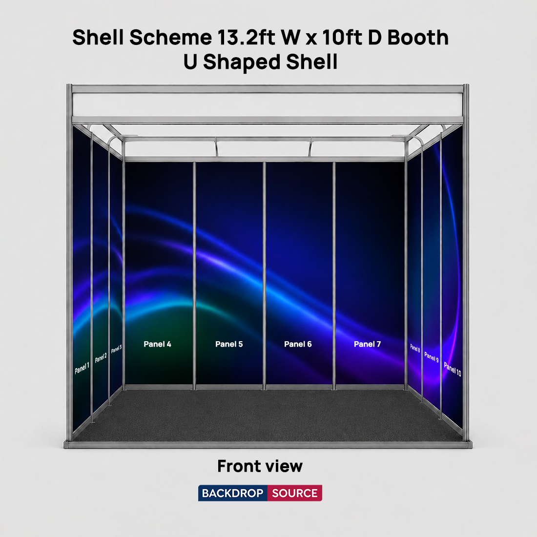 Graphismes pour stand d'exposition (structure modulaire) de 4 m de large x 3 m de profondeur 