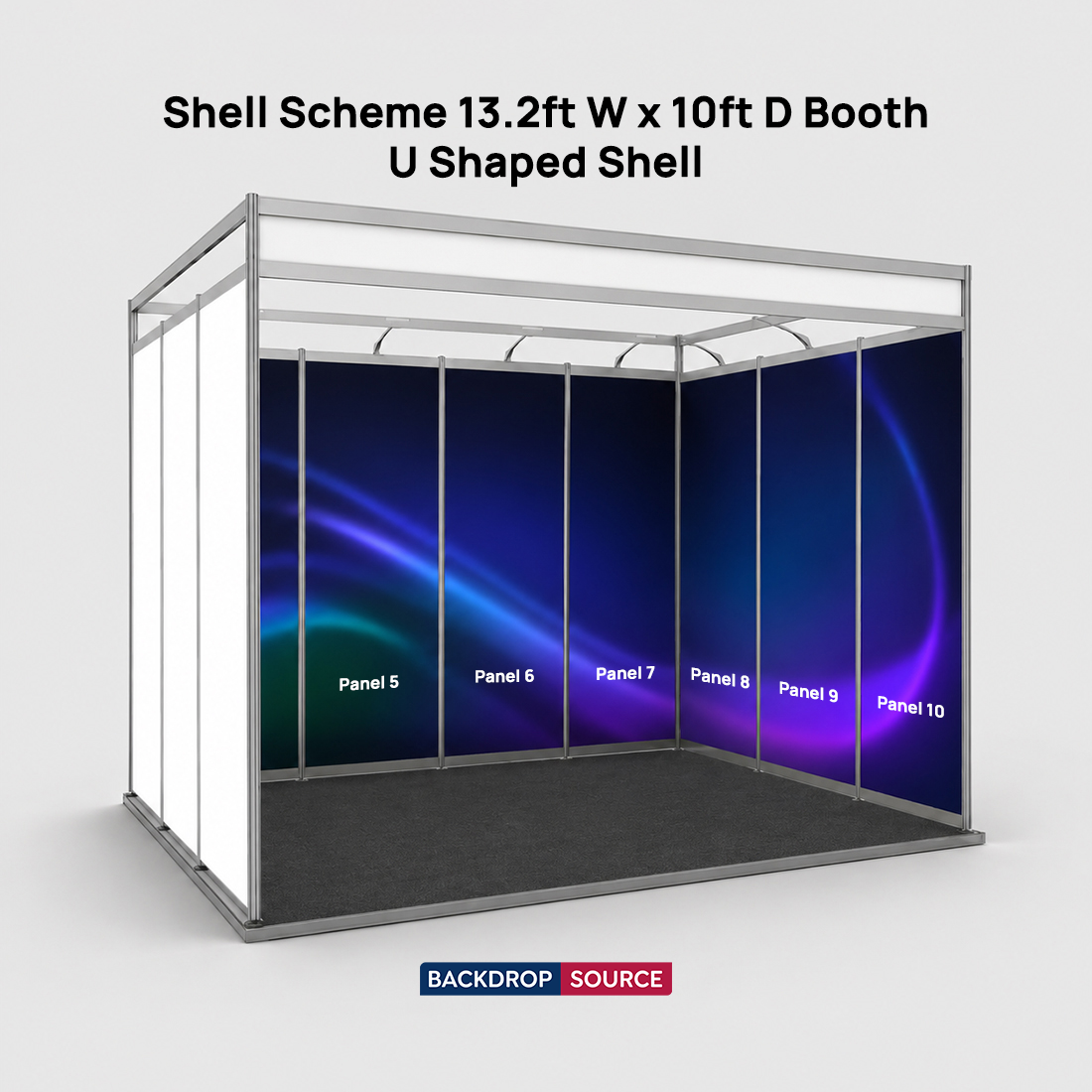 Graphismes pour stand d'exposition (structure modulaire) de 4 m de large x 3 m de profondeur 
