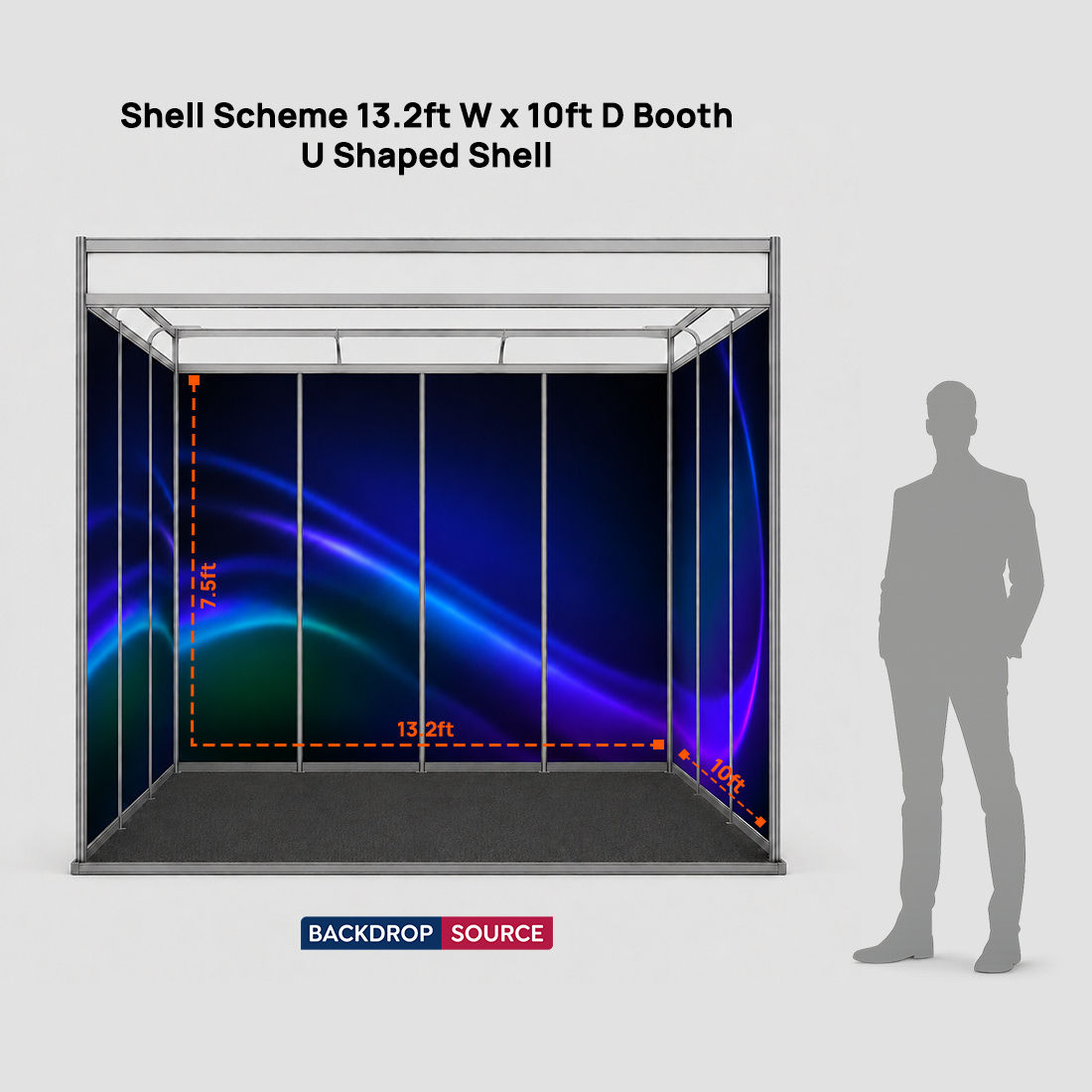 Graphismes pour stand d'exposition (structure modulaire) de 4 m de large x 3 m de profondeur 