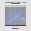 Graphismes pour stand d'exposition (structure modulaire) de 4 m de large x 3 m de profondeur 