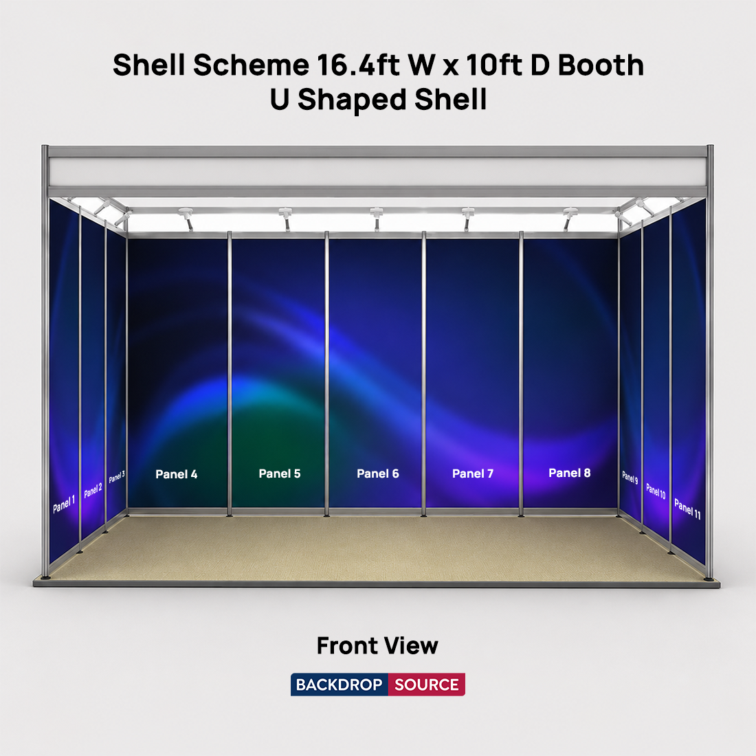 Graphismes pour stand d'exposition (structure modulaire) de 5 m de large x 3 m de profondeur 