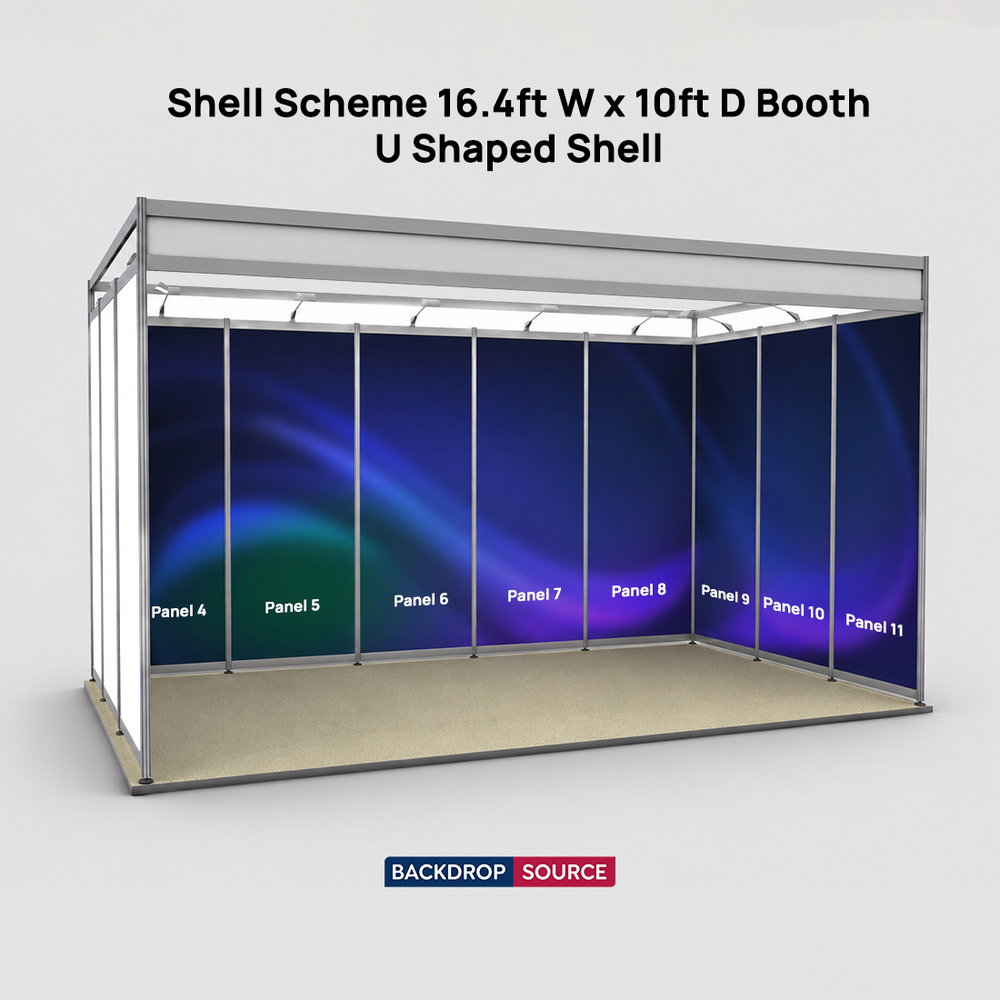 Shell Scheme Exhibition Graphics for 16.4ft Wide x 10ft Depth Booth