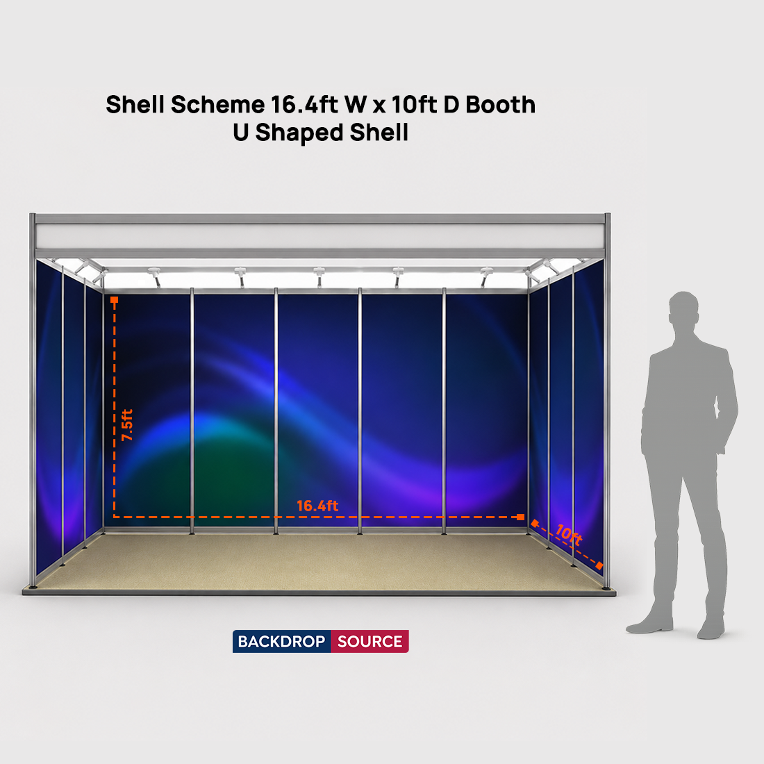 Graphismes pour stand d'exposition (structure modulaire) de 5 m de large x 3 m de profondeur 