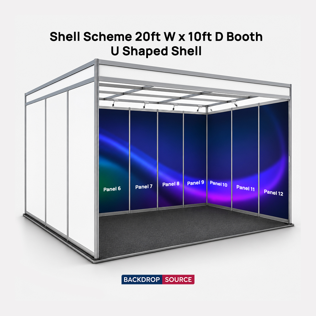 Shell scheme Exhibition Graphics for 20ft Wide x 10ft Depth Booth