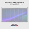 Conception graphique modulaire pour un stand de 6 m de large x 3 m de profondeur 