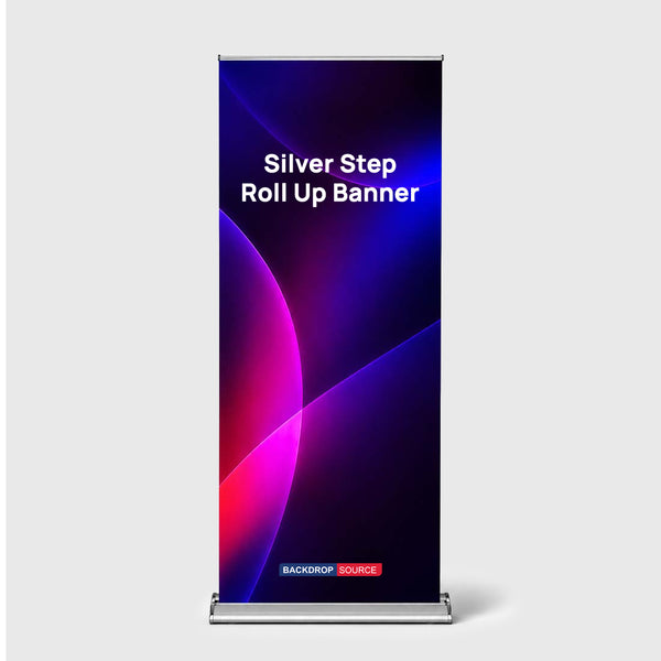 Silver Step Fabric Roll Up Banner