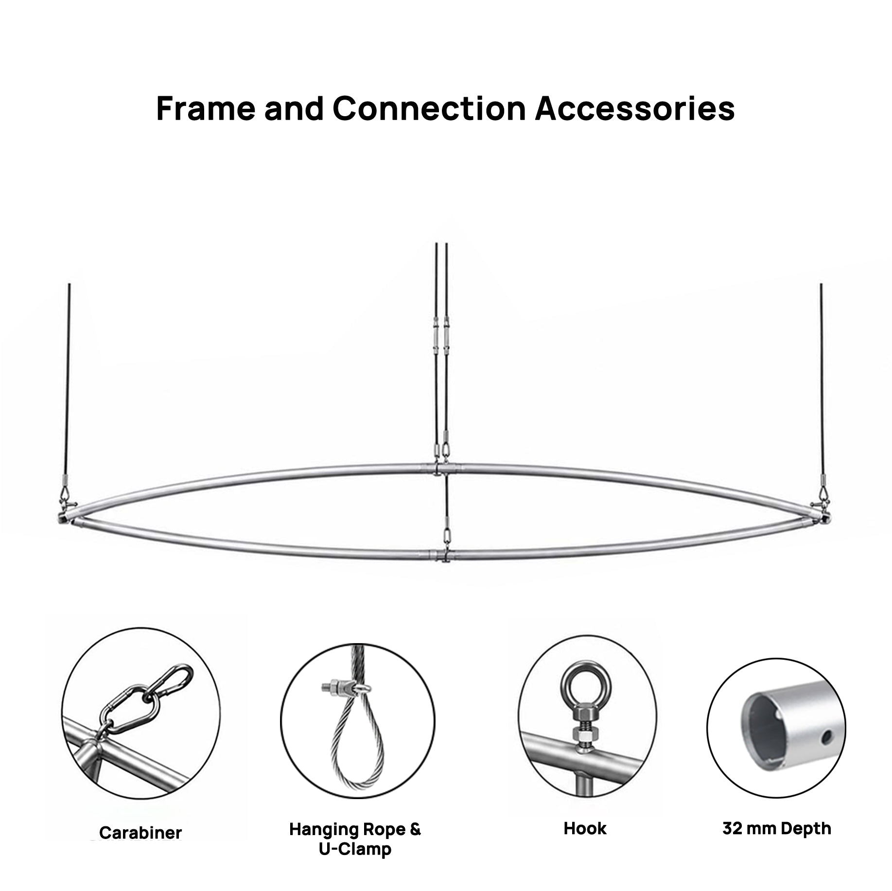 Bannière suspendue Sky Tube - Ellipse face vers le bas 