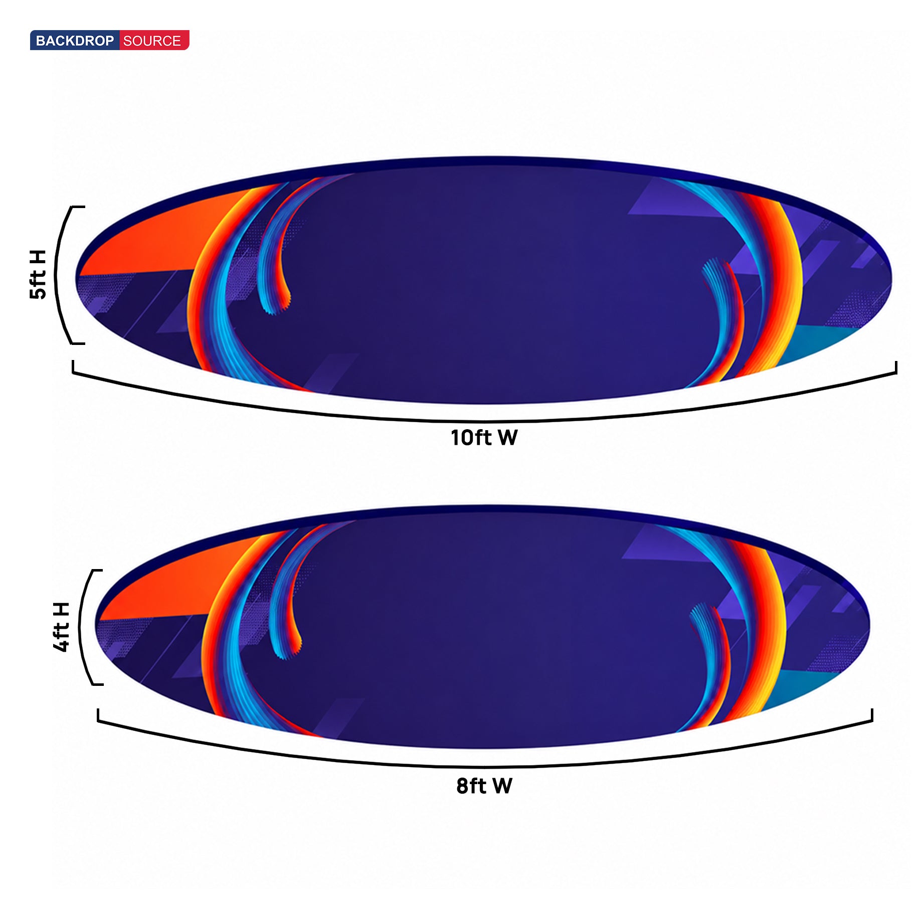 Bannière suspendue Sky Tube - Ellipse face vers le bas 