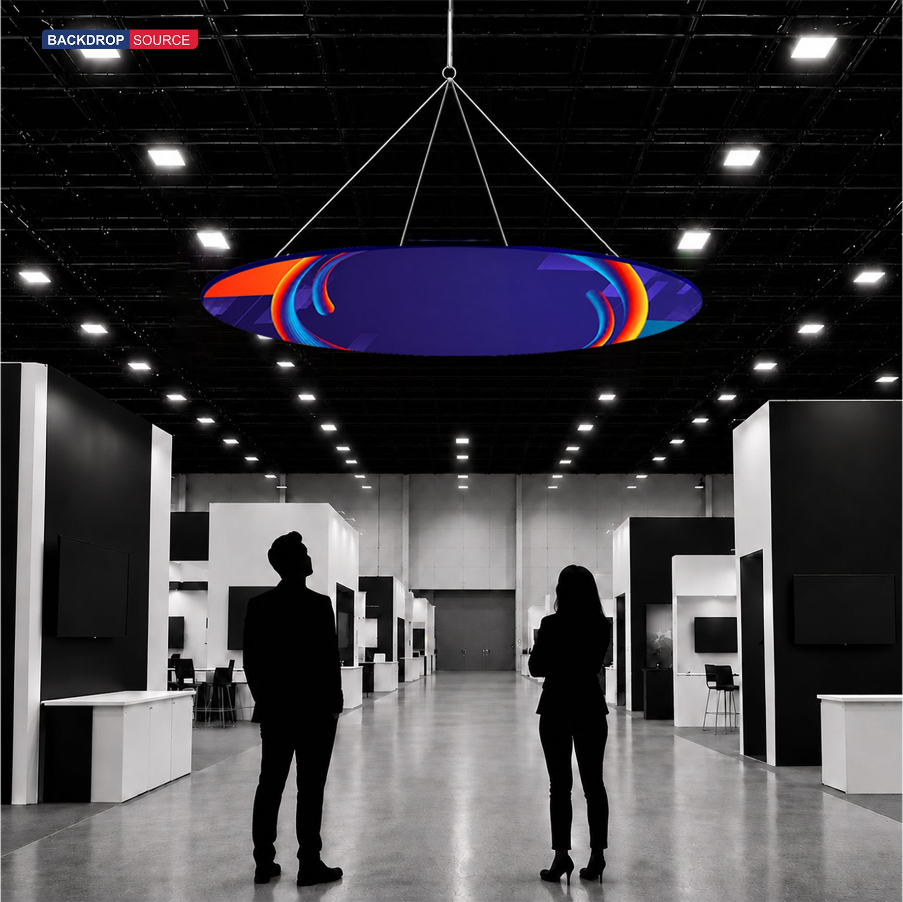 Bannière suspendue Sky Tube - Ellipse face vers le bas 