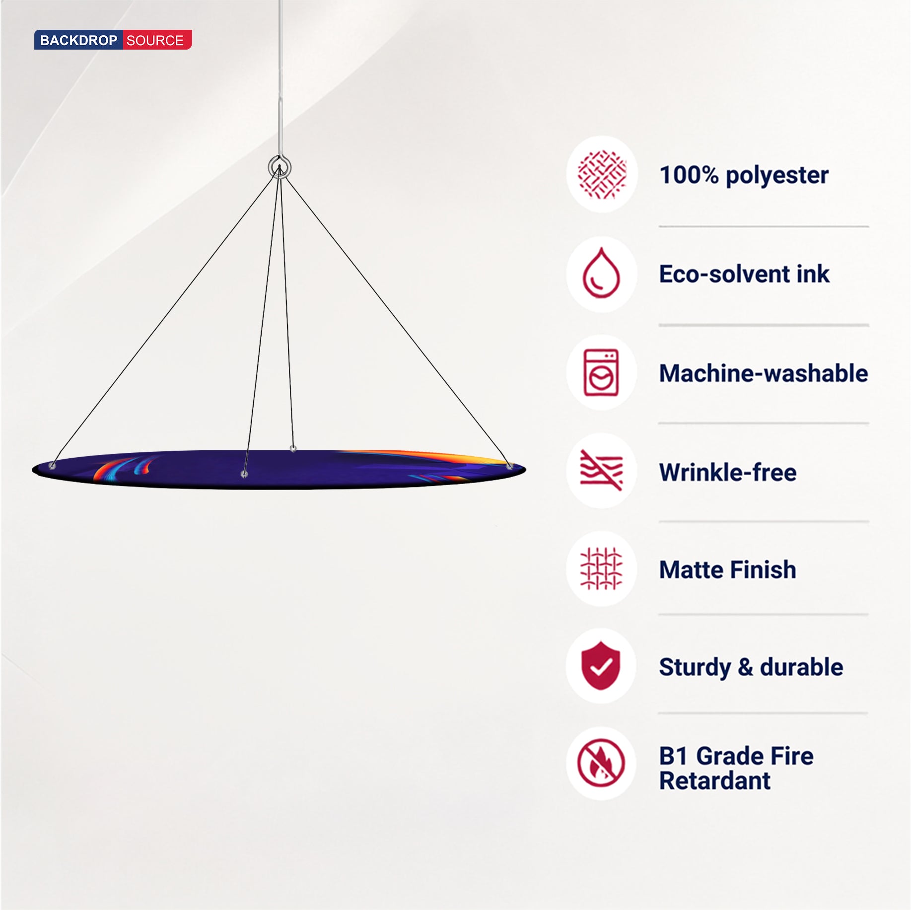 Bannière suspendue Sky Tube - Ellipse face vers le bas 