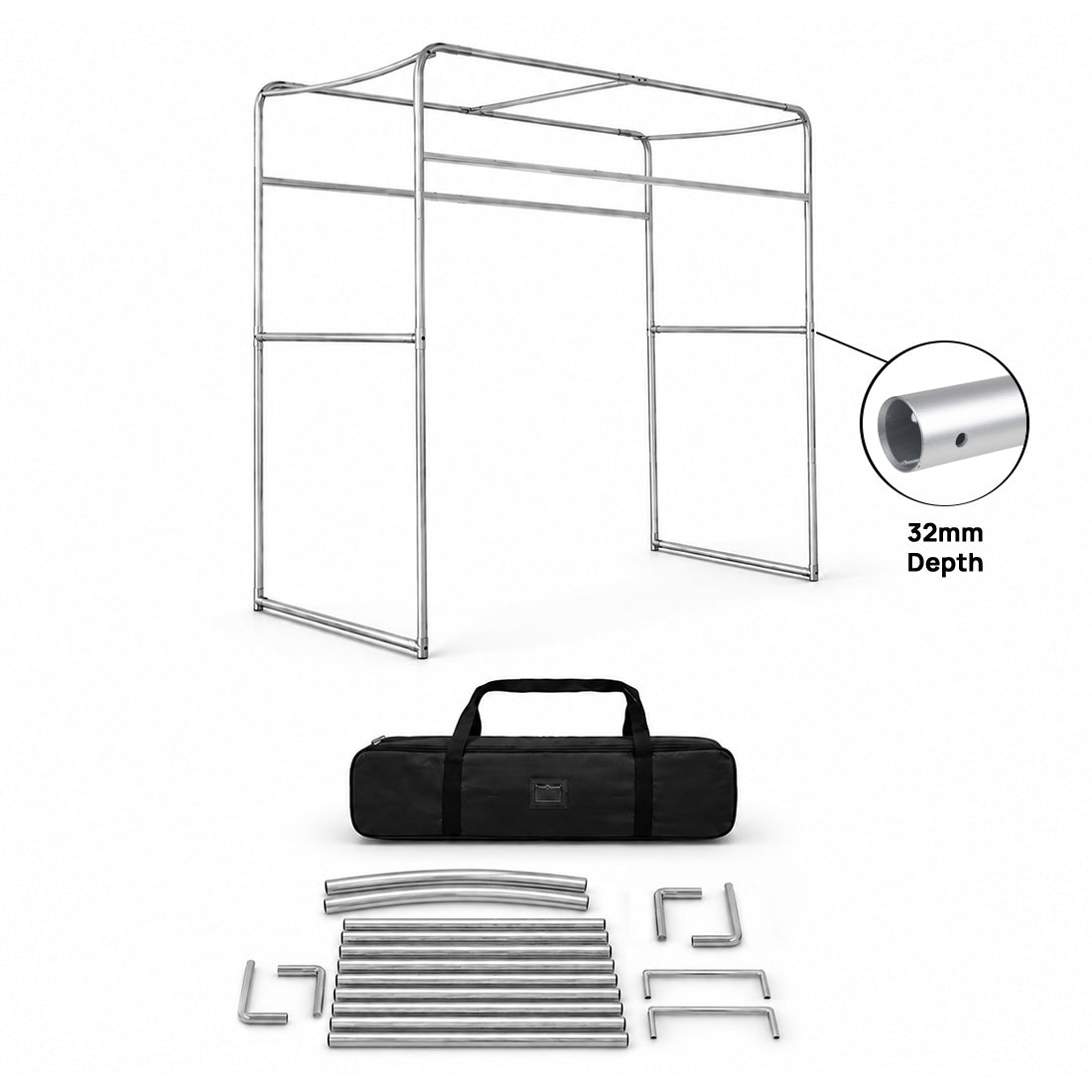 Entrée en arche carrée en tissu avec linteau supérieur 