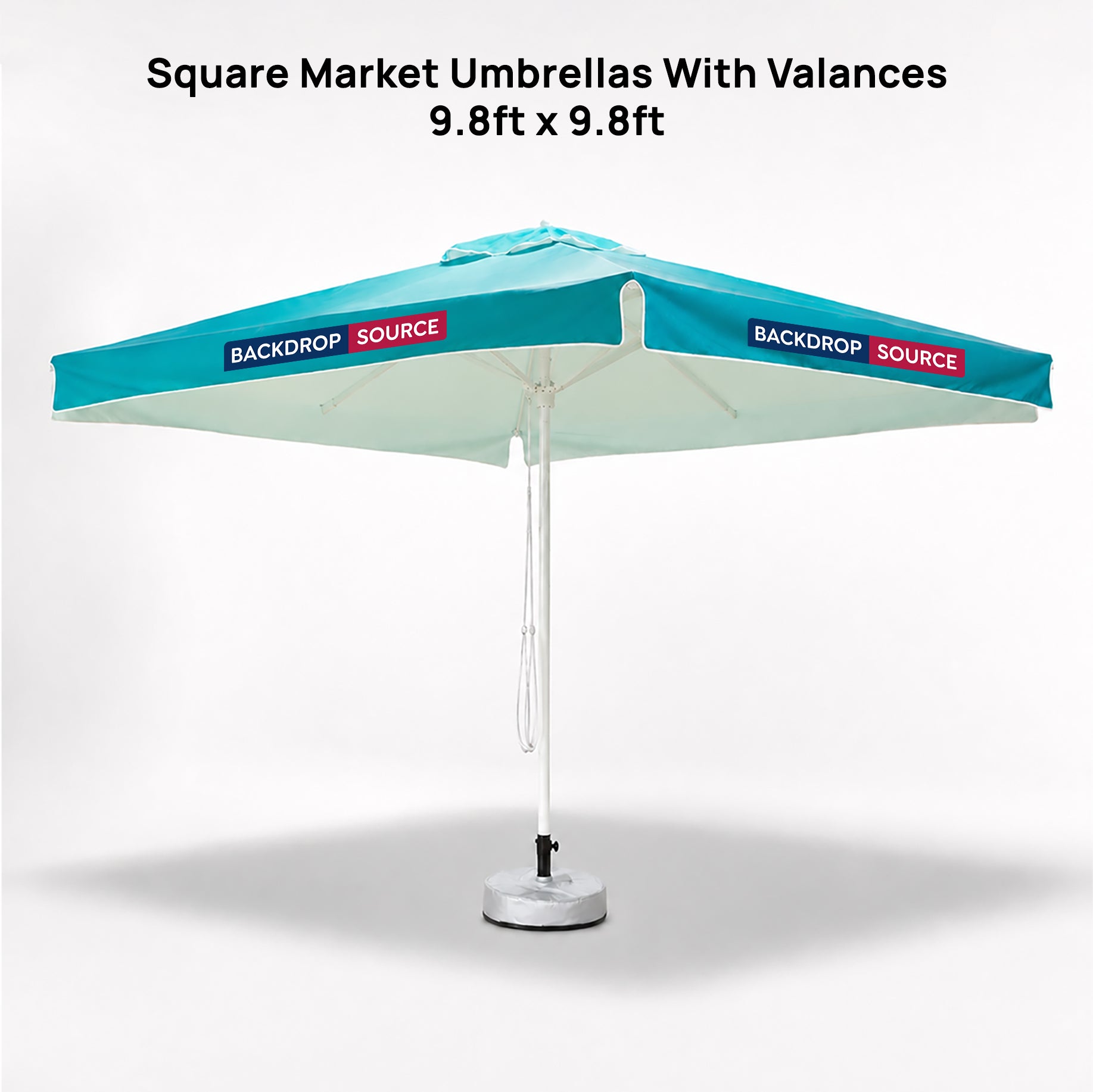 Parasols carrés avec lambrequins – 3 m x 3 m 