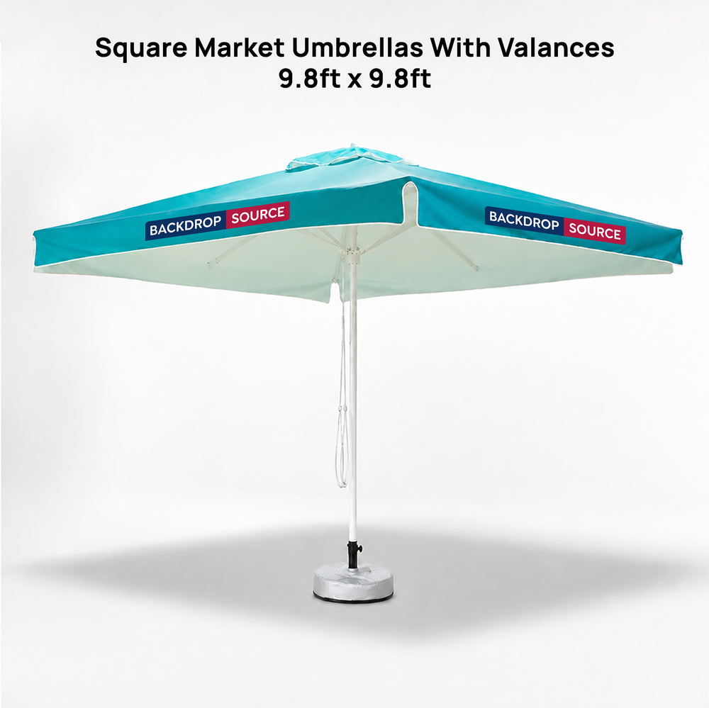 Parasols carrés avec lambrequins – 3 m x 3 m 