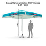 Parasols carrés avec lambrequins – 3 m x 3 m 