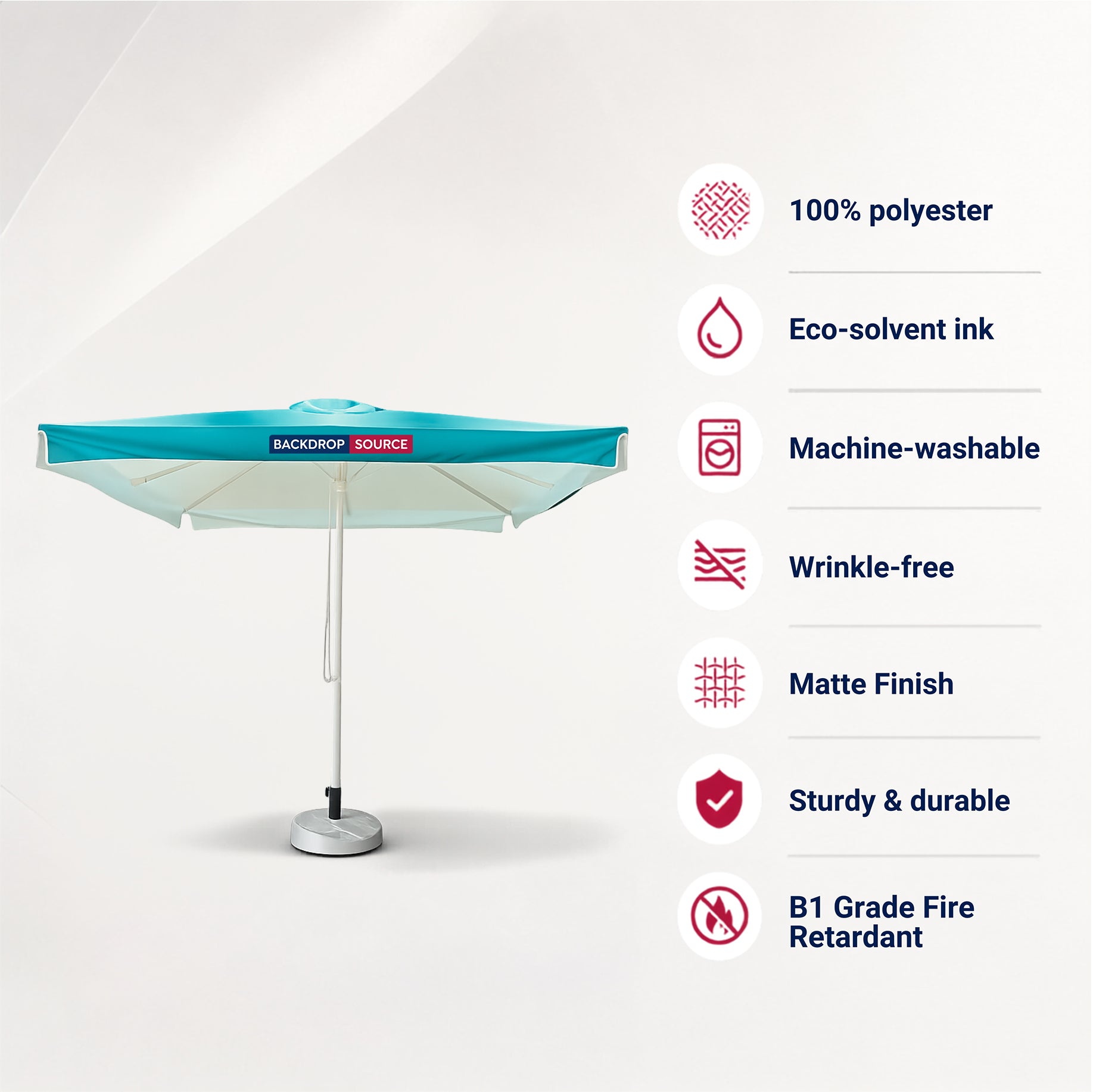 Parasols carrés avec lambrequins – 3 m x 3 m 