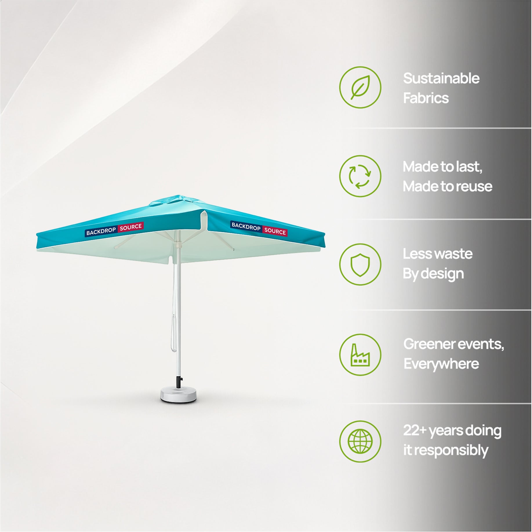 Parasols carrés avec lambrequins – 3 m x 3 m 