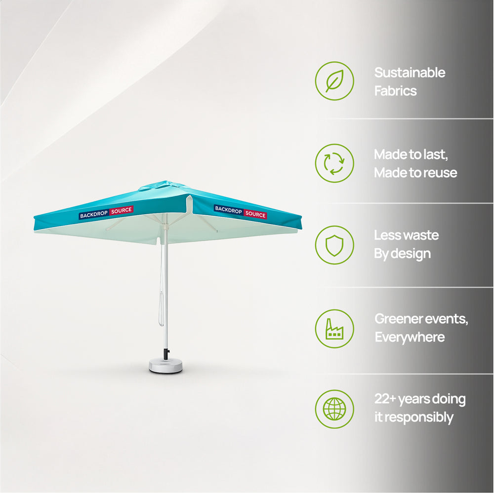 Parasols carrés avec lambrequins – 3 m x 3 m 