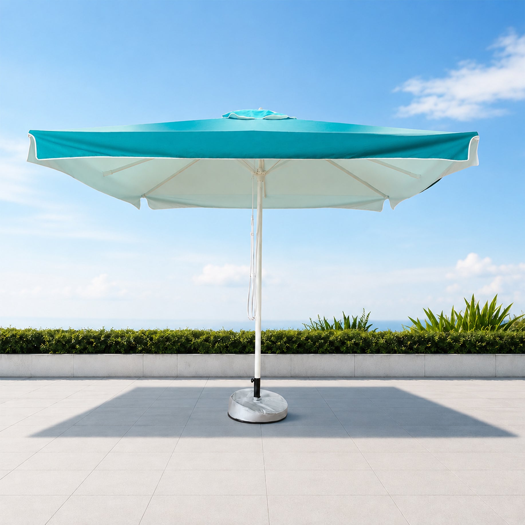 Parasols carrés avec lambrequins – 3 m x 3 m 