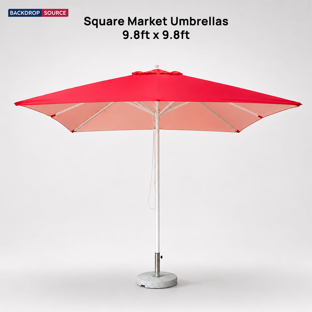 Square Market Umbrellas – 9.8ft x 9.8ft