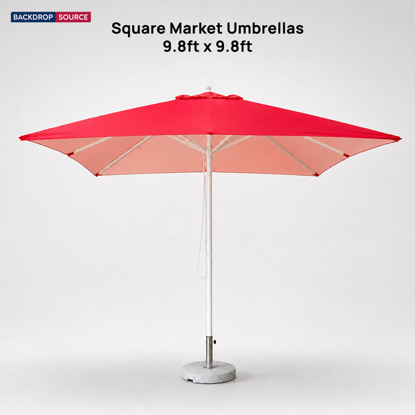 Square Market Umbrellas – 9.8ft x 9.8ft